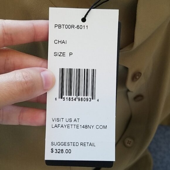 NWT Lafayette 148 NY Chai 100% Silk Top - Picture 6 of 8